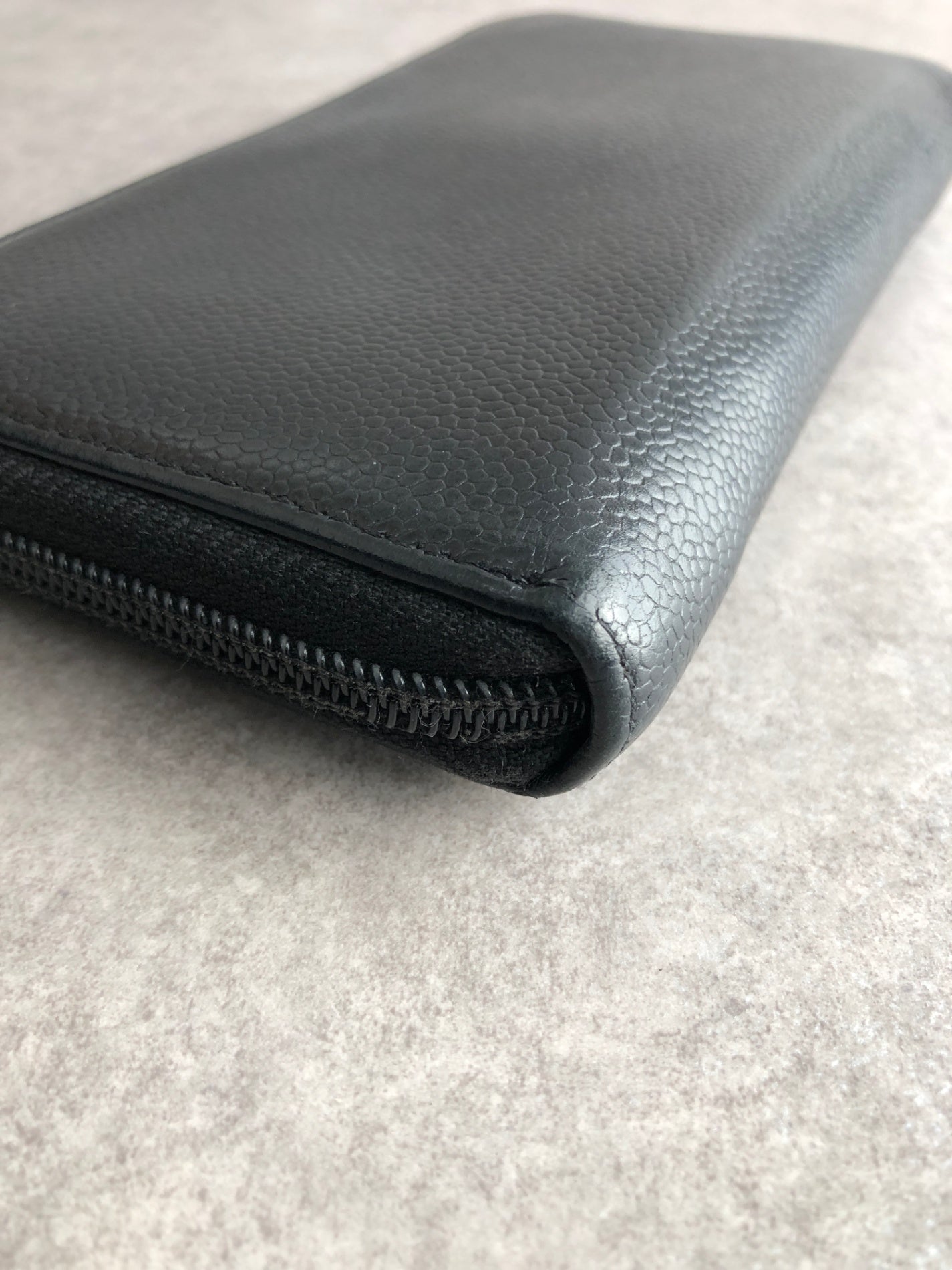 CHANEL Coco Mark Long Wallet Black Vintage cvjxwf