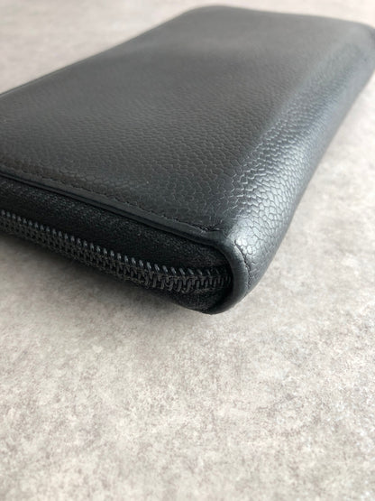 CHANEL Coco Mark Long Wallet Black Vintage cvjxwf