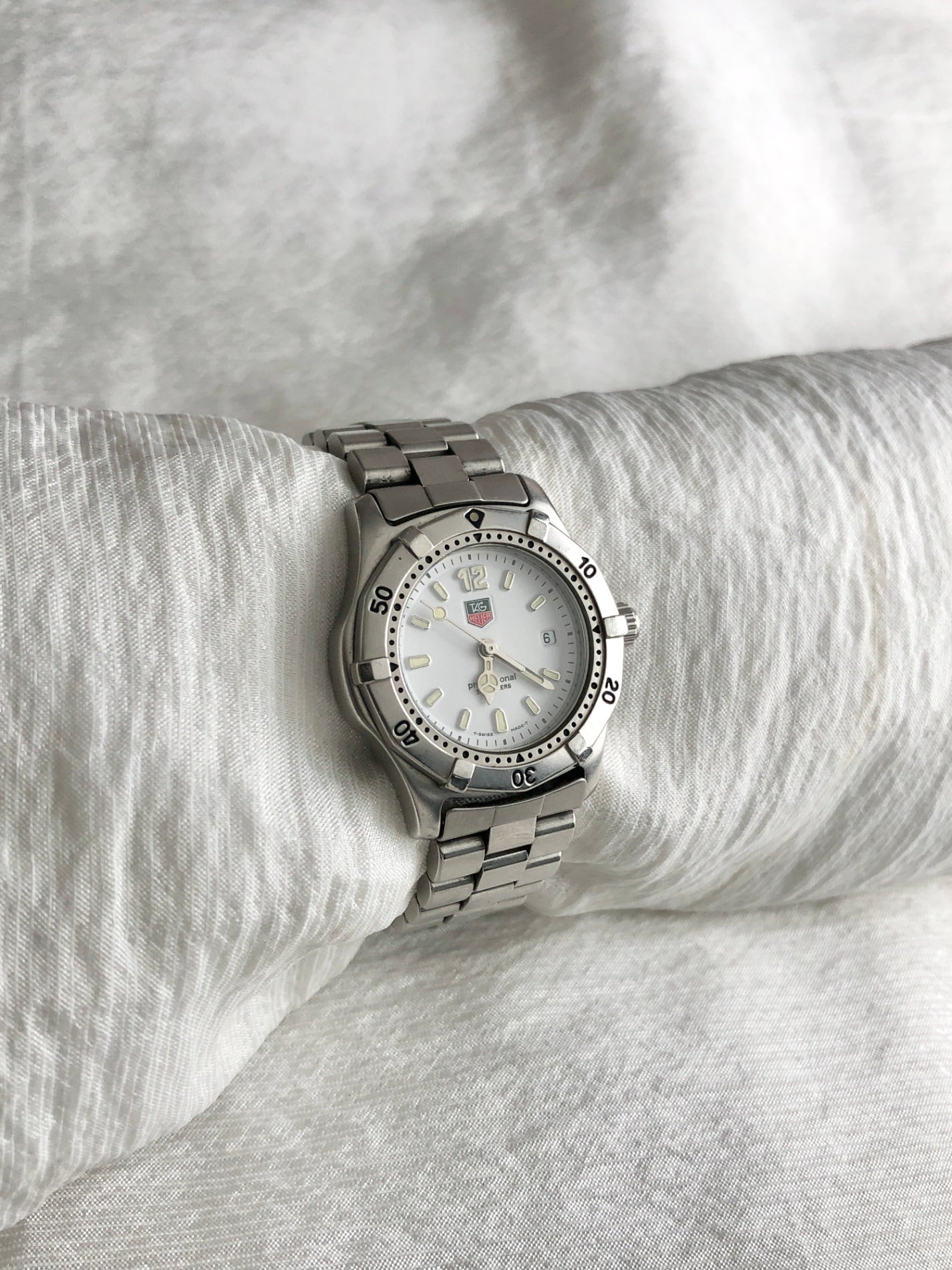 TAG Heuer Quartz Watch Silver Professional 200 wk1311 Vintage j455hr