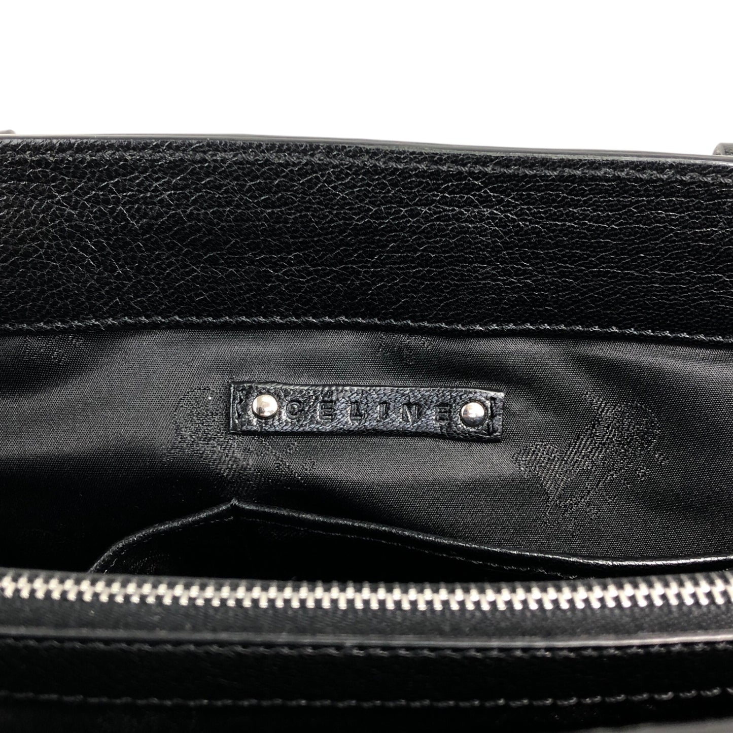 CELINE Horse Carriage Handbag Black Vintage ye36tf