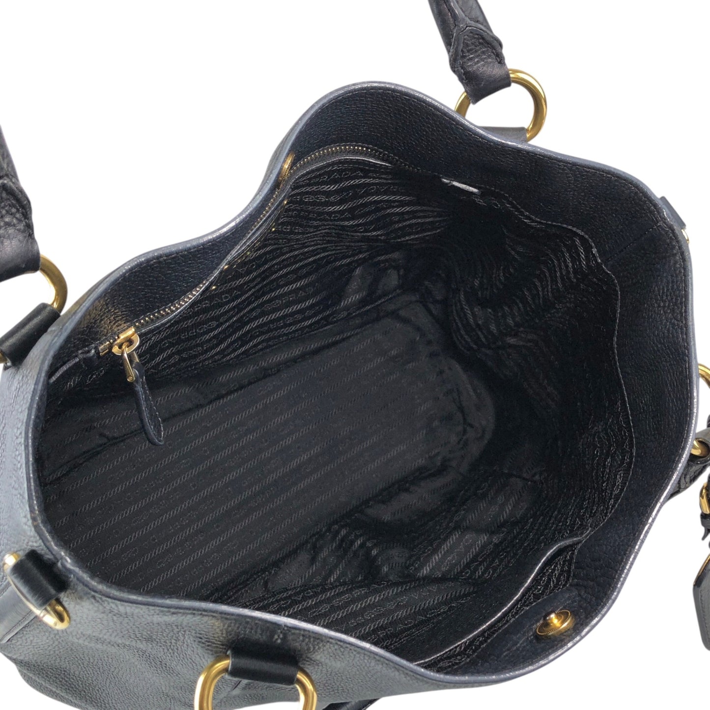 PRADA Logo Totebag Black Vintage f7udbt