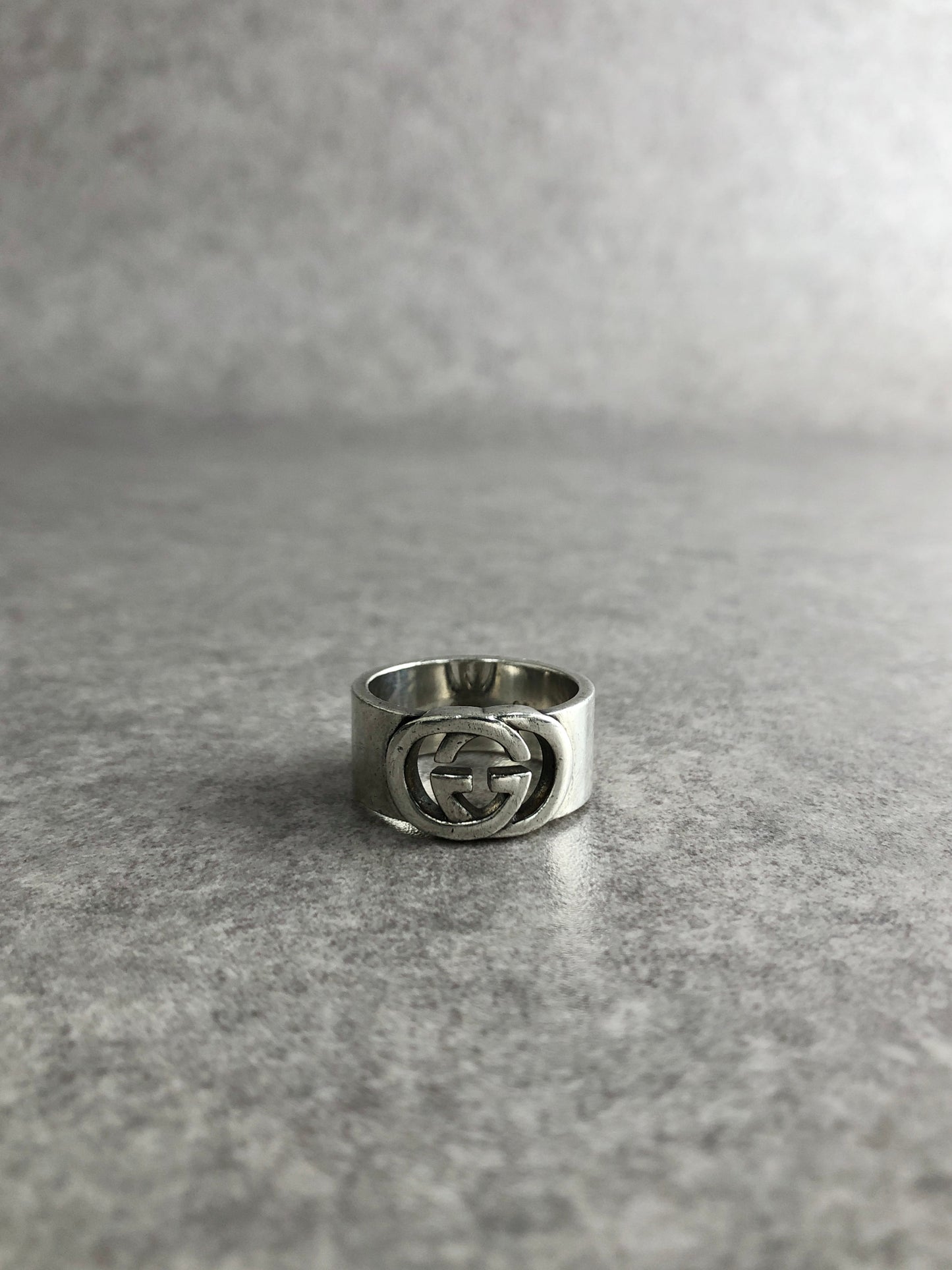 GUCCI Interlocking SILVER925 Ring Silver Vintage bcb788