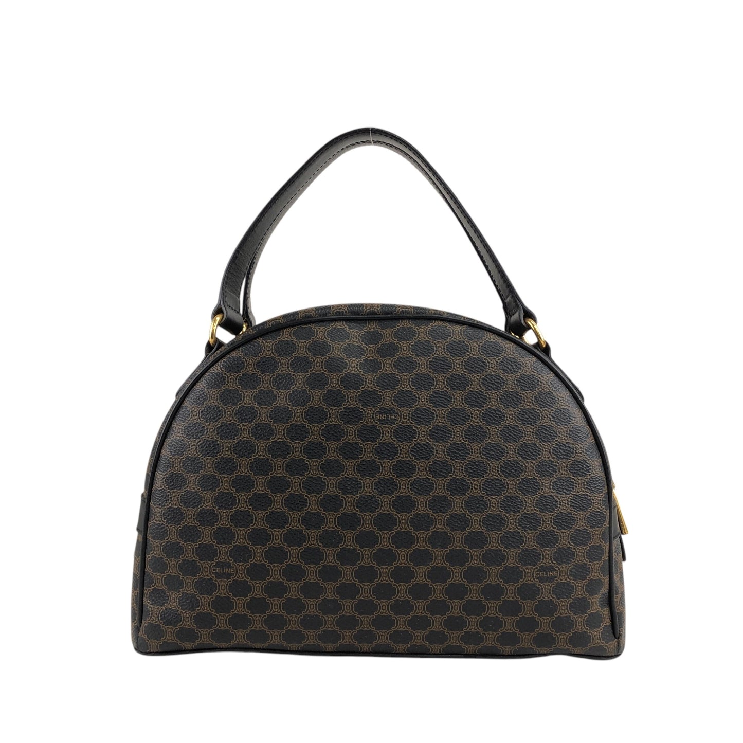 CELINE Macadam Blason Handbag Black Vintage guswt5