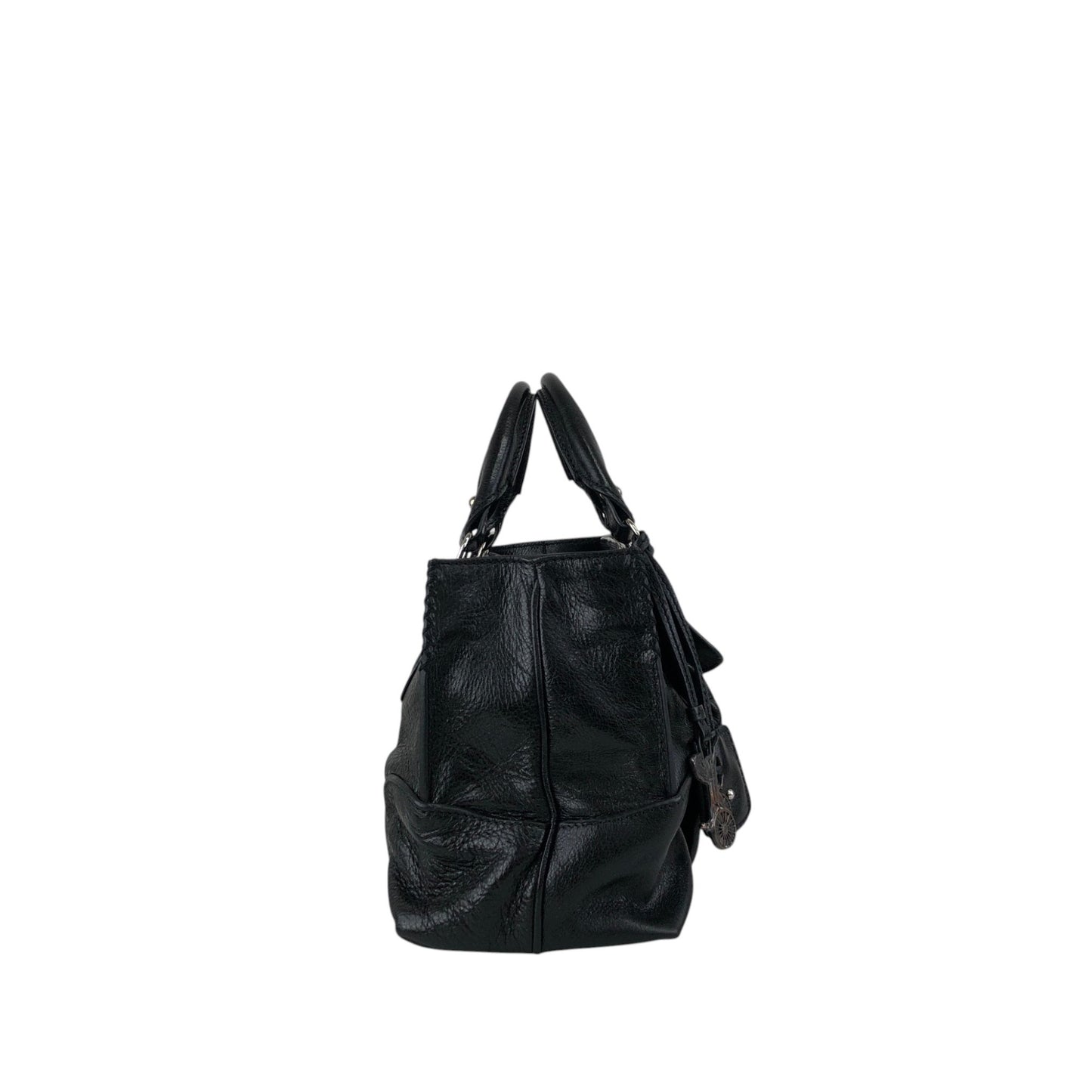 CELINE Horse Carriage Handbag Black Vintage 6m8meh