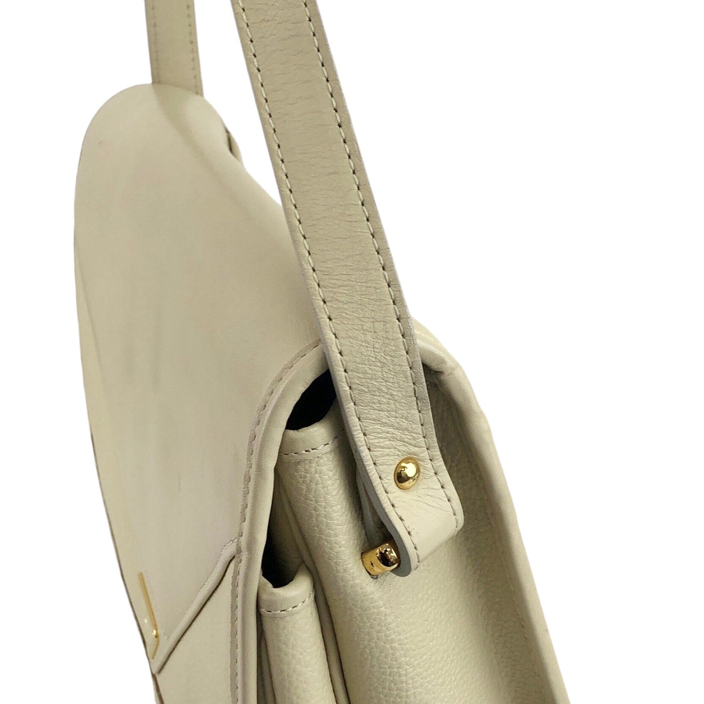 Yves Saint Laurent YSL 標誌單肩包白色復古 27p47c