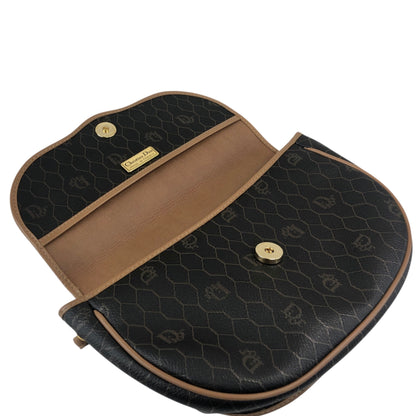 Christian Dior Honeycomb Pattern Logo Shoulder bag Black Vintage 4amtif