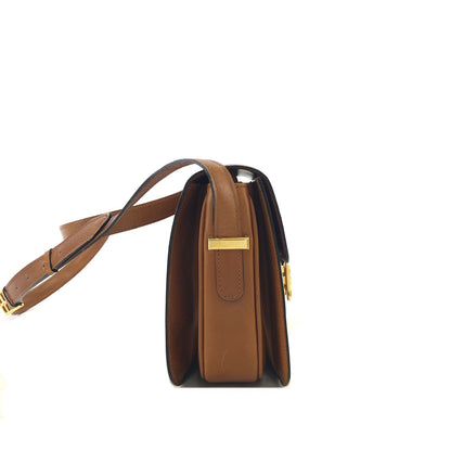 CELINE 馬車皮革斜背包 棕色 復古 kj2te8 