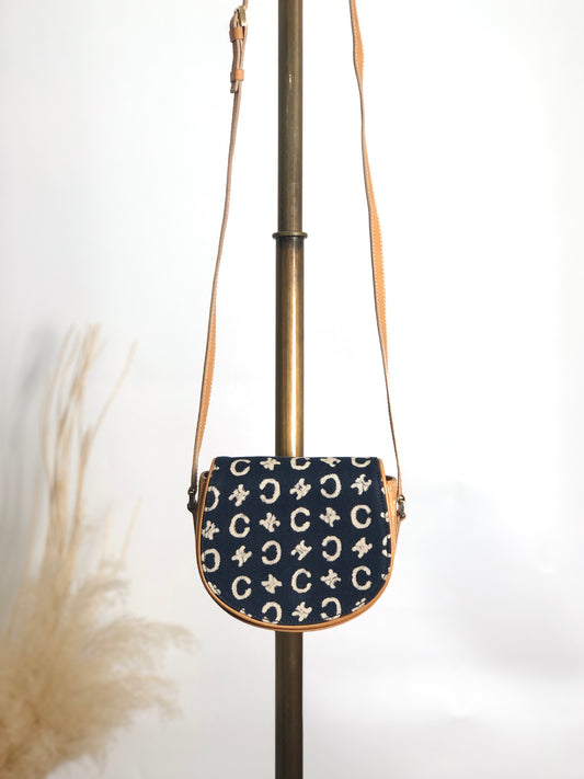 CELINE C Macadam Shoulder bag Navy Vintage d673x7