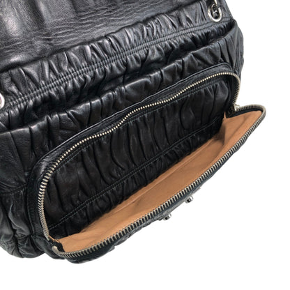 PRADA Logo Lock Chain Shoulder bag Black Vintage v87v8v