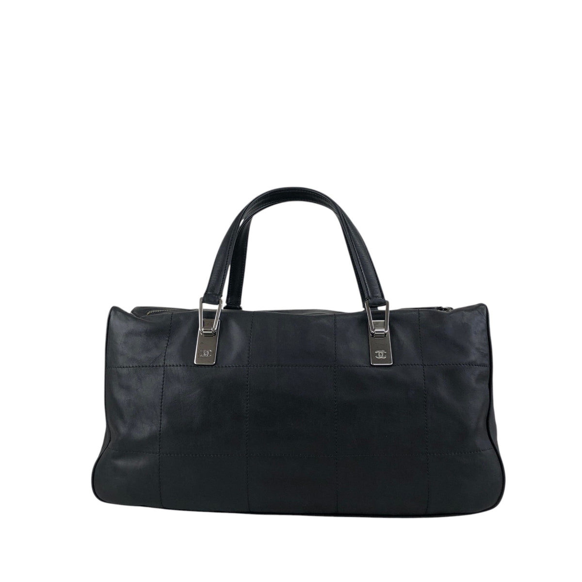 CHANEL Chocolate Bar Handbag Boston bag Black Vintage 6gabx8