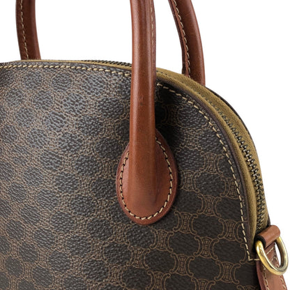 CELINE Macadam Two-way Handbag Shoulder bag Brown Vintage cwamvm