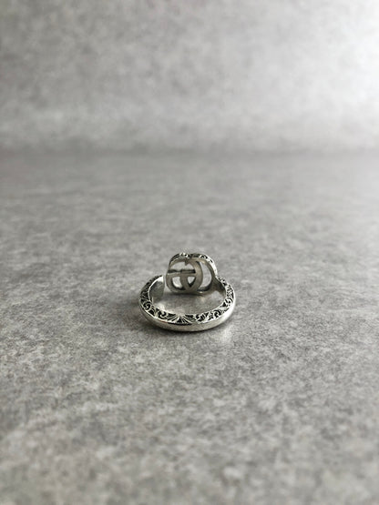 GUCCI Interlocking SILVER925 Ring Silver Vintage ii7djb