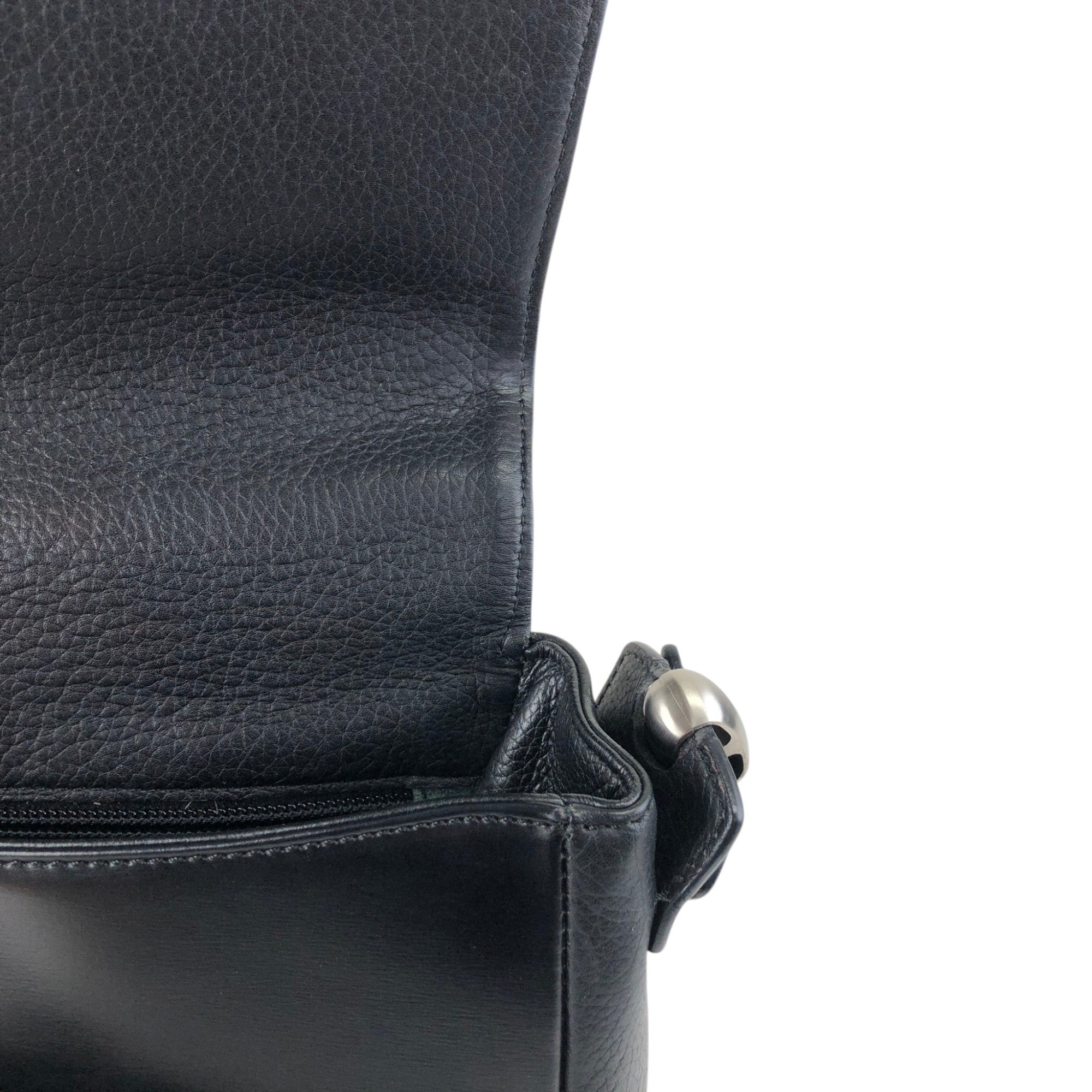 LOEWE Logo Embossed Shoulder bag Black Vintage mxivwm