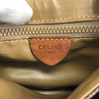 CELINE Macadam Blason Front Buckle Shoulder bag Brown Vintage baktxn