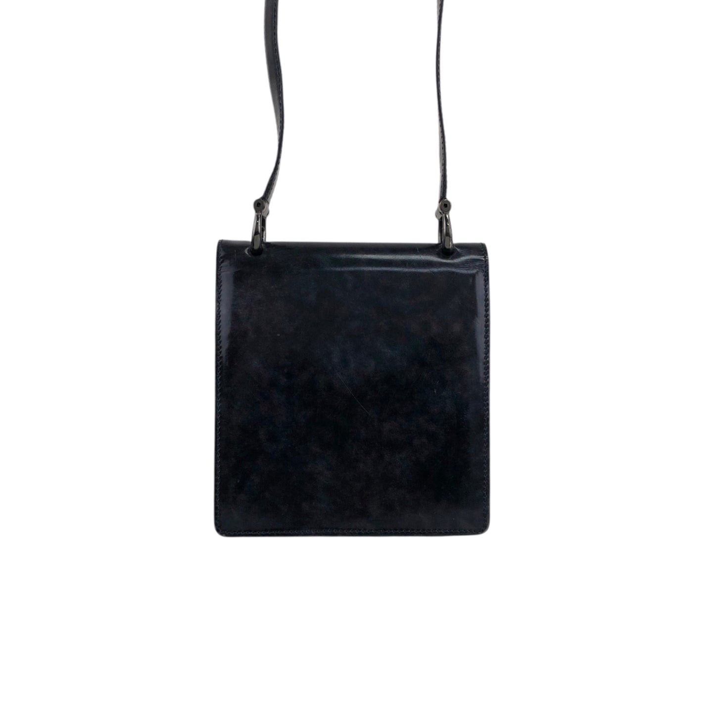 CELINE Gancini Double Flap Shoulder bag Purple Vintage m53hi7