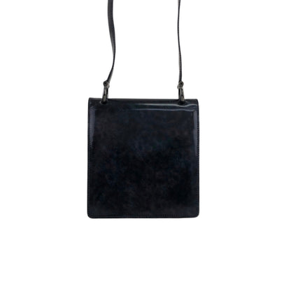 CELINE Gancini Double Flap Shoulder bag Purple Vintage m53hi7