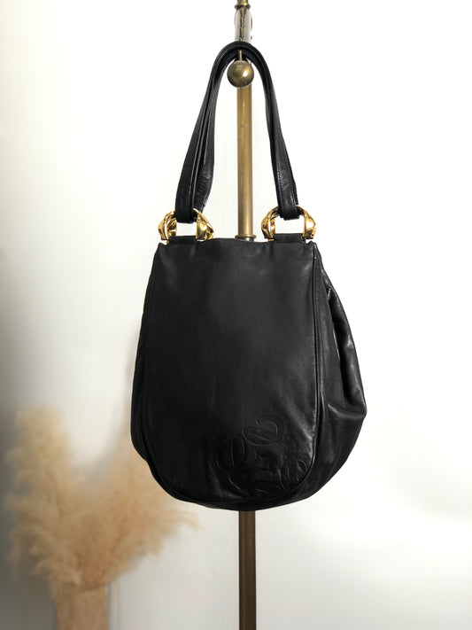 LOEWE Anagram Shoulder bag Black Vintage sceabv