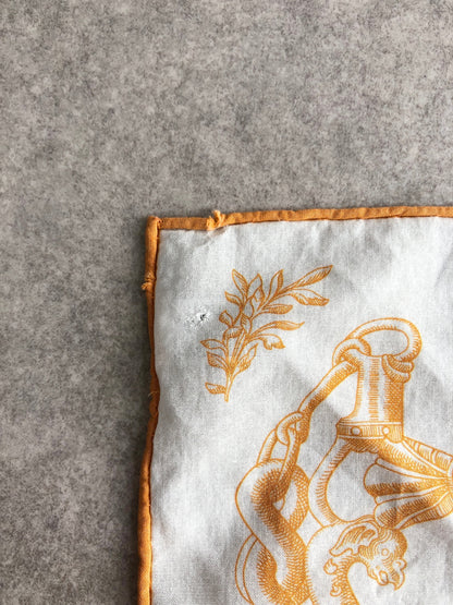 HERMES Scarf White Vintage ev5385
