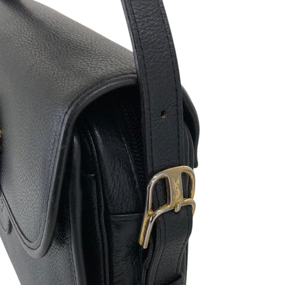 Yves Saint Laurent YSL Logo Shoulder bag Black Vintage 2c23th