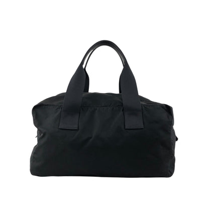 PRADA Tessuto Triangle Logo Handbag Boston bag Black Vintage ycwtum