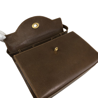 GUCCI Turn Lock Shoulder bag Brown Vintage 4k7hzd
