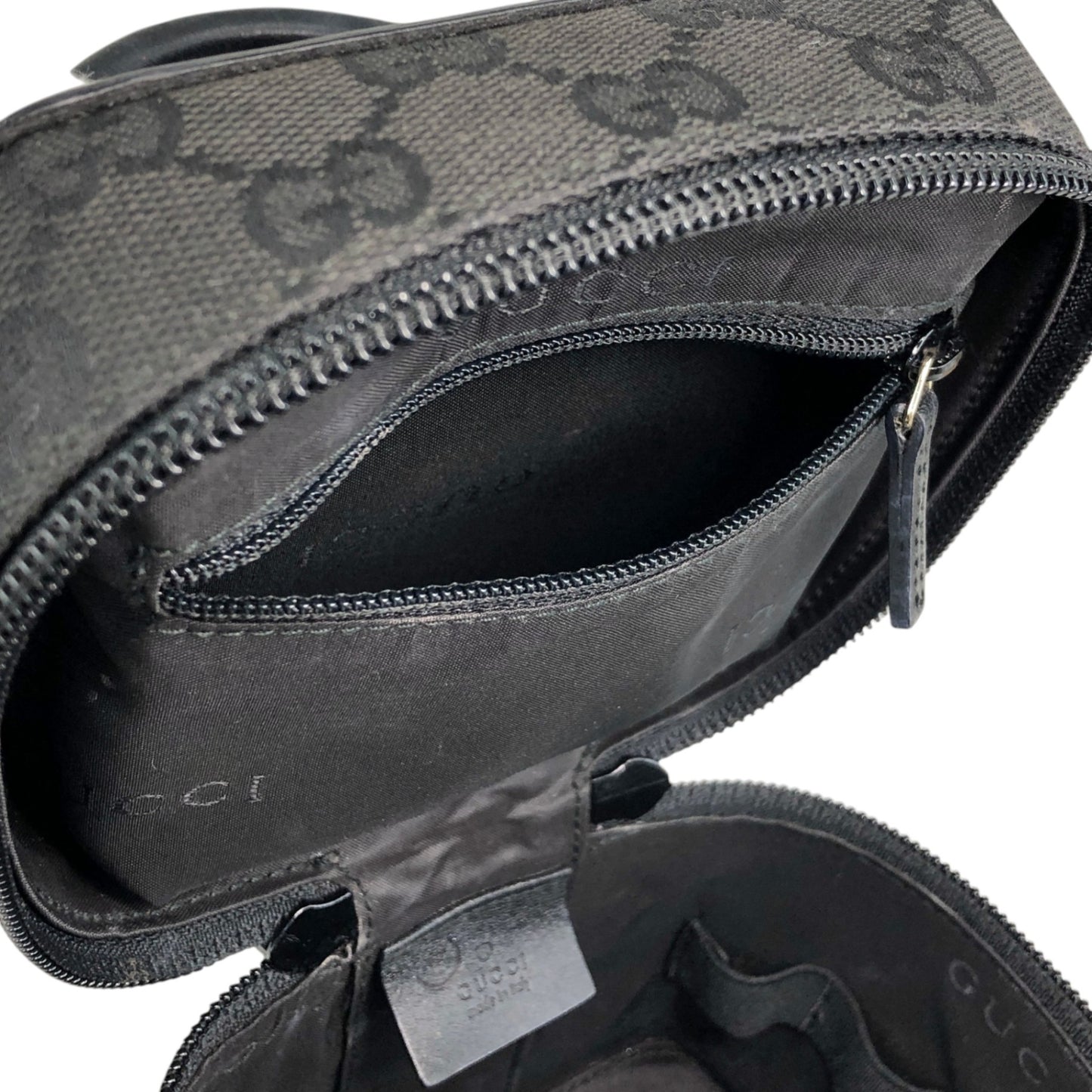 GUCCI GG Canvas Handbag Vanity bag Black Vintage menarj