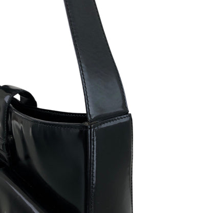 CELINE Logo Shoulder bag Black Vintage tabt7f