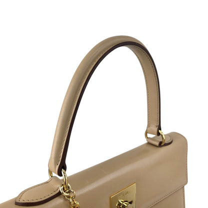CELINE Gancini Handbag Beige Vintage fz83cr