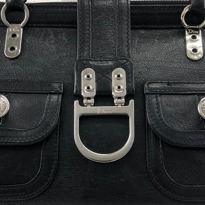Christian Dior Logo Handbag Black Vintage ntaxds