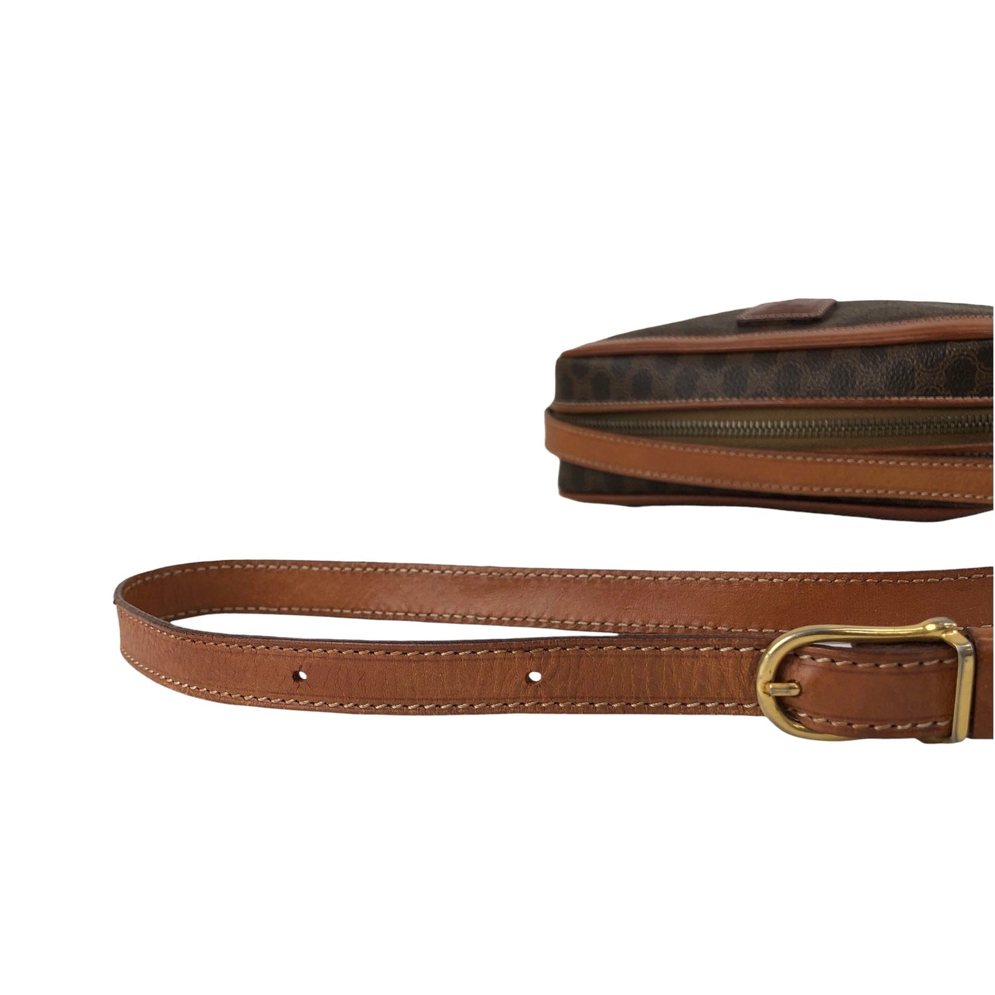 CELINE Macadam Blason Shoulder bag Brown Vintage v2cvc8