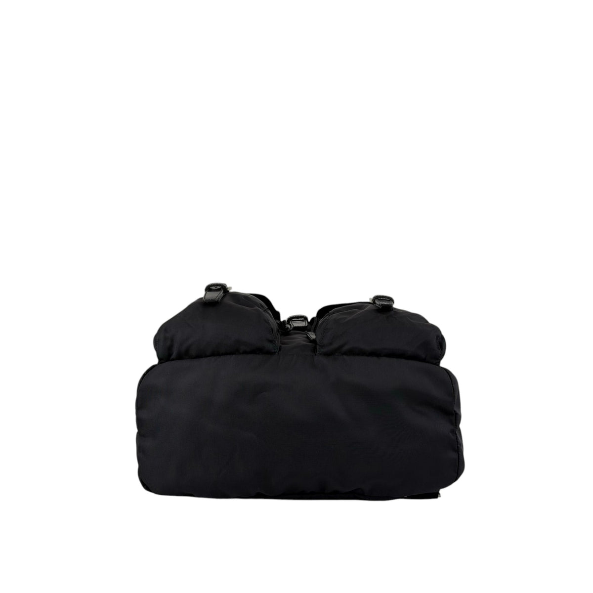 PRADA Tessuto Triangle Logo Double Pocket Backpack Black Vintage 8fef48