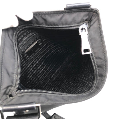 PRADA Tessuto Triangle Logo Shoulder bag Black Vintage f7iw67