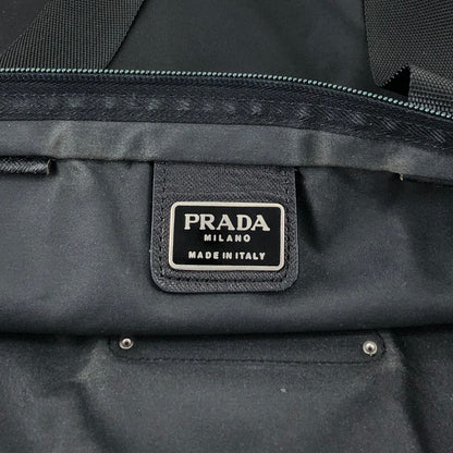 PRADA Tessuto Triangle Logo Handbag Totebag Black Vintage 6e4zku