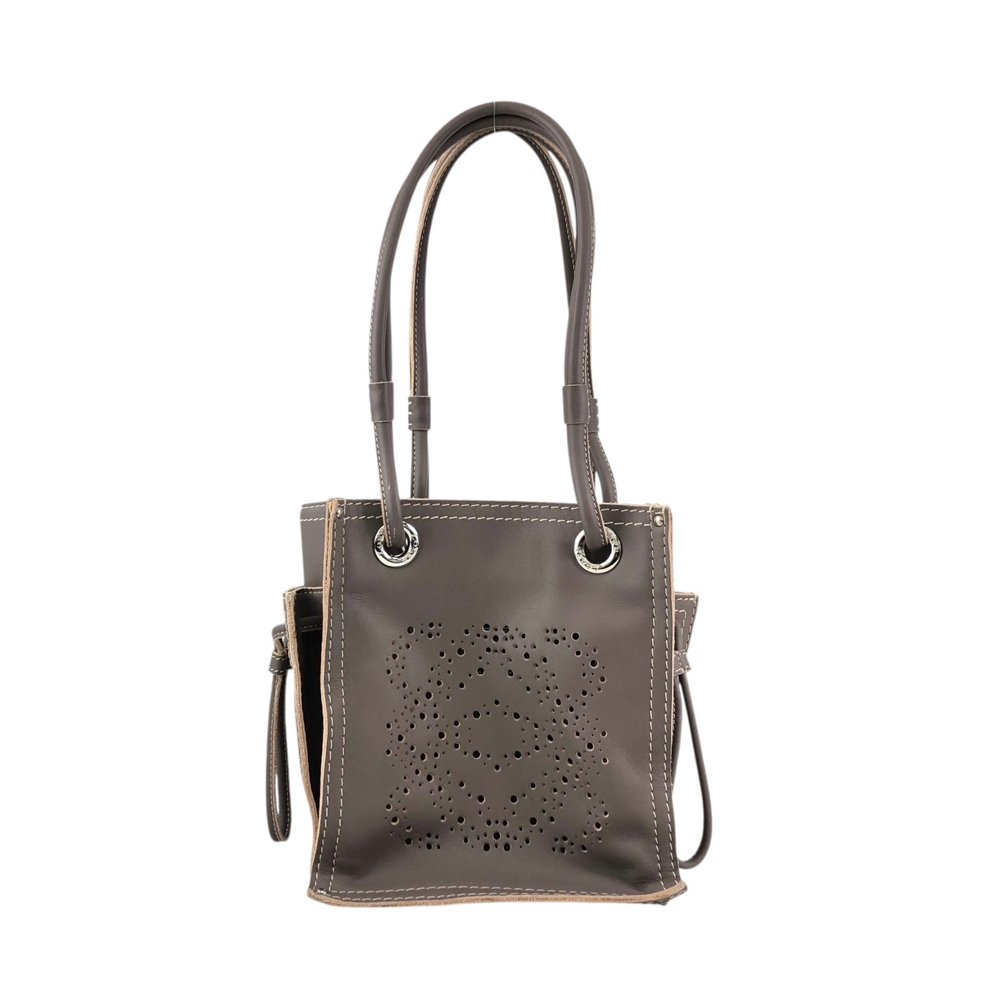 LOEWE Anagram Handbag Totebag Brown Vintage cgduag