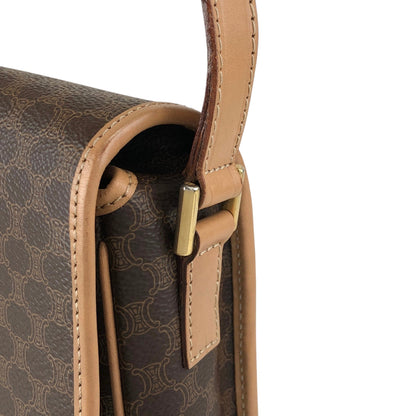 CELINE Macadam Circle Logo Shoulder bag Brown Vintage 4ks7pb