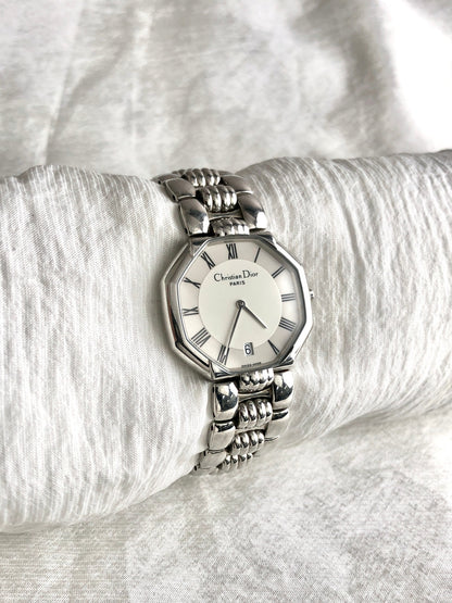 Christian Dior Quartz Watch Silver D45-106-1 Vintage m4evpi
