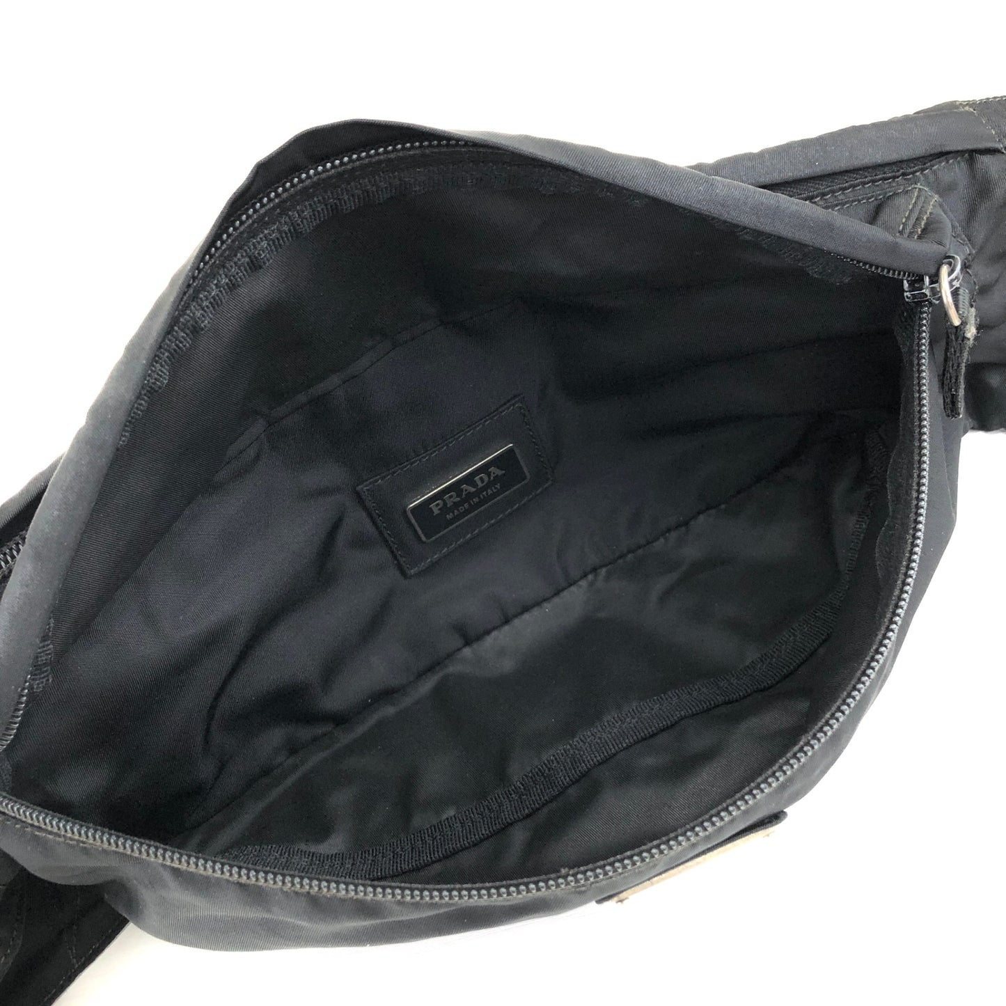 PRADA Triangle Logo Sling bag Black Vintage cxunf7