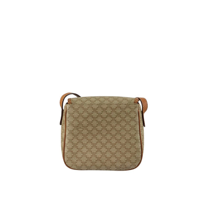 CELINE Macadam Horseshoe Small Shoulder bag Beige Vintage myw6bv