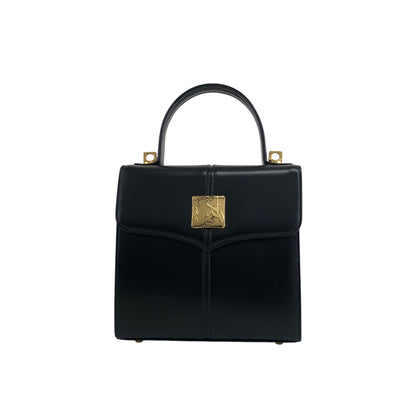 Yves Saint Laurent Logo Two-way Handbag Shoulder bag Black Vintage ktpth7