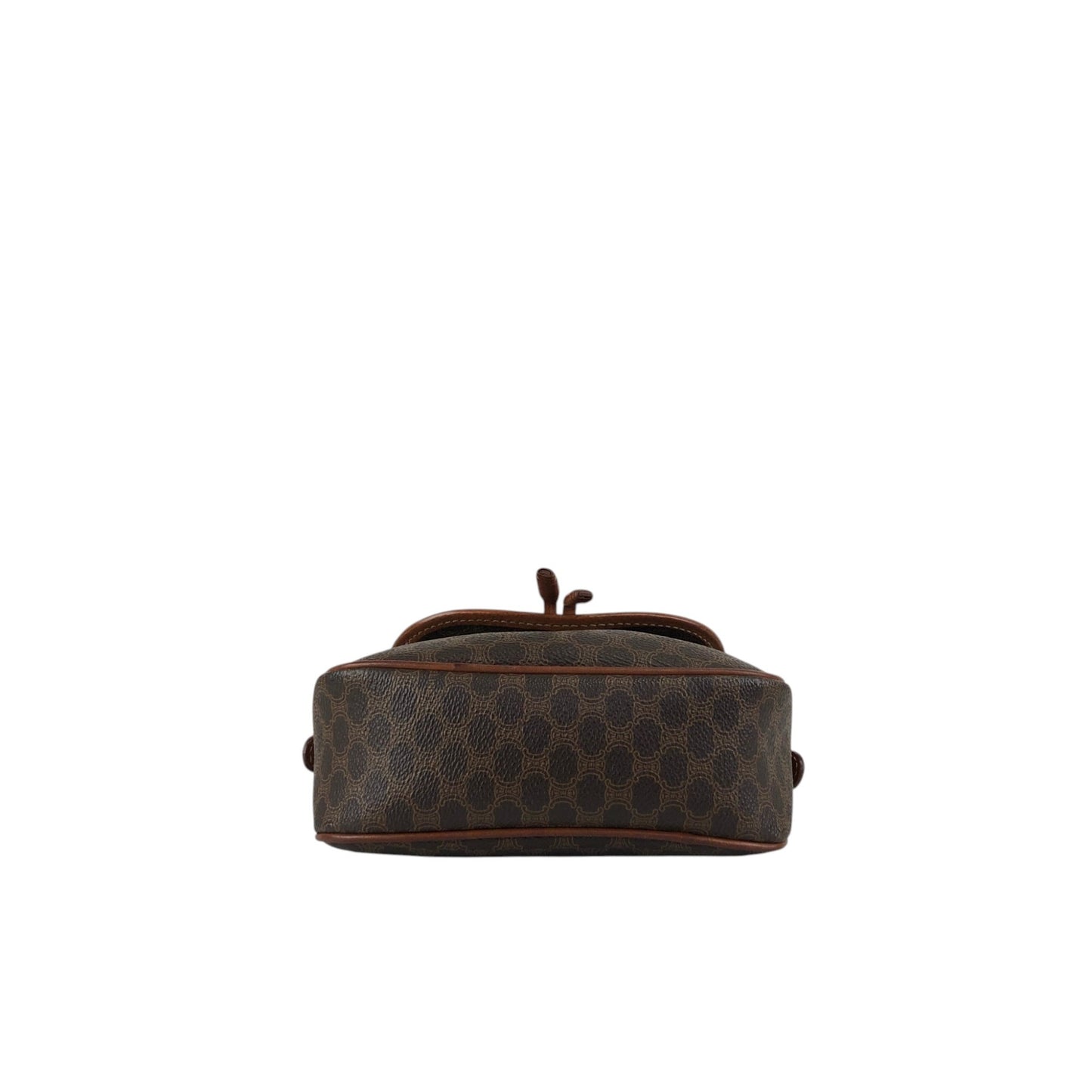 CELINE Macadam Blason Tassel Shoulder bag Brown Vintage hkgap3