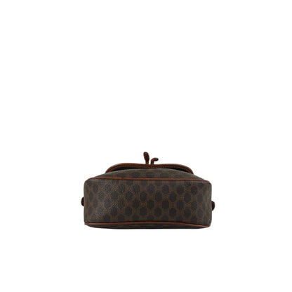 CELINE Macadam Blason Tassel Shoulder bag Brown Vintage hkgap3