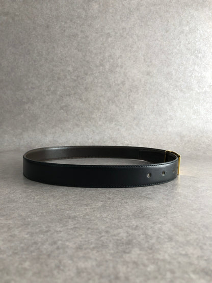 CELINE Horse Carriage Belt Black Vintage mvhfft