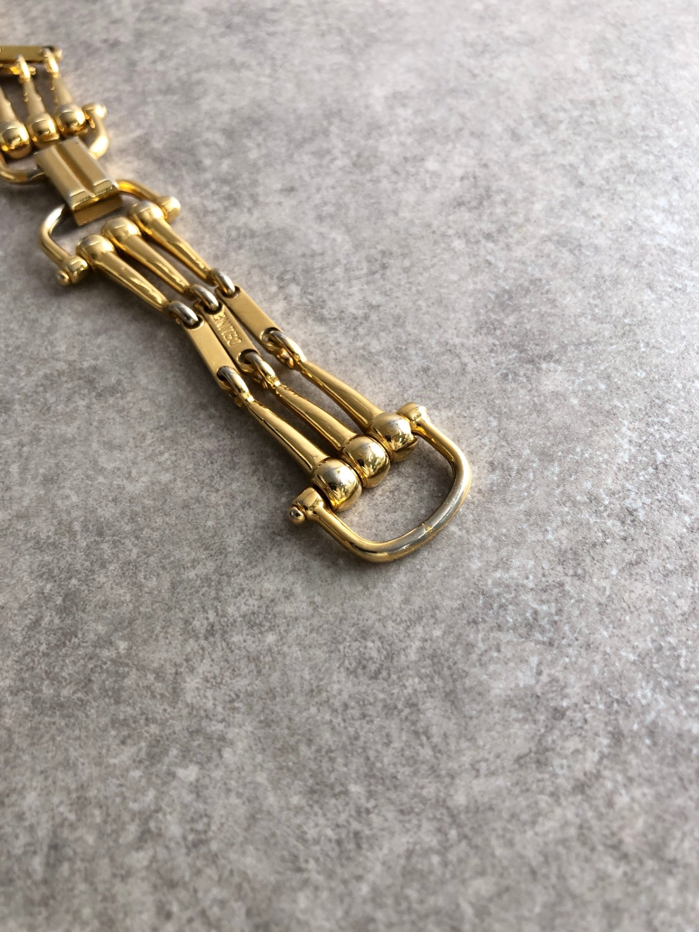 CELINE Horse Bit Bracelet Gold Vintage p7k2ik