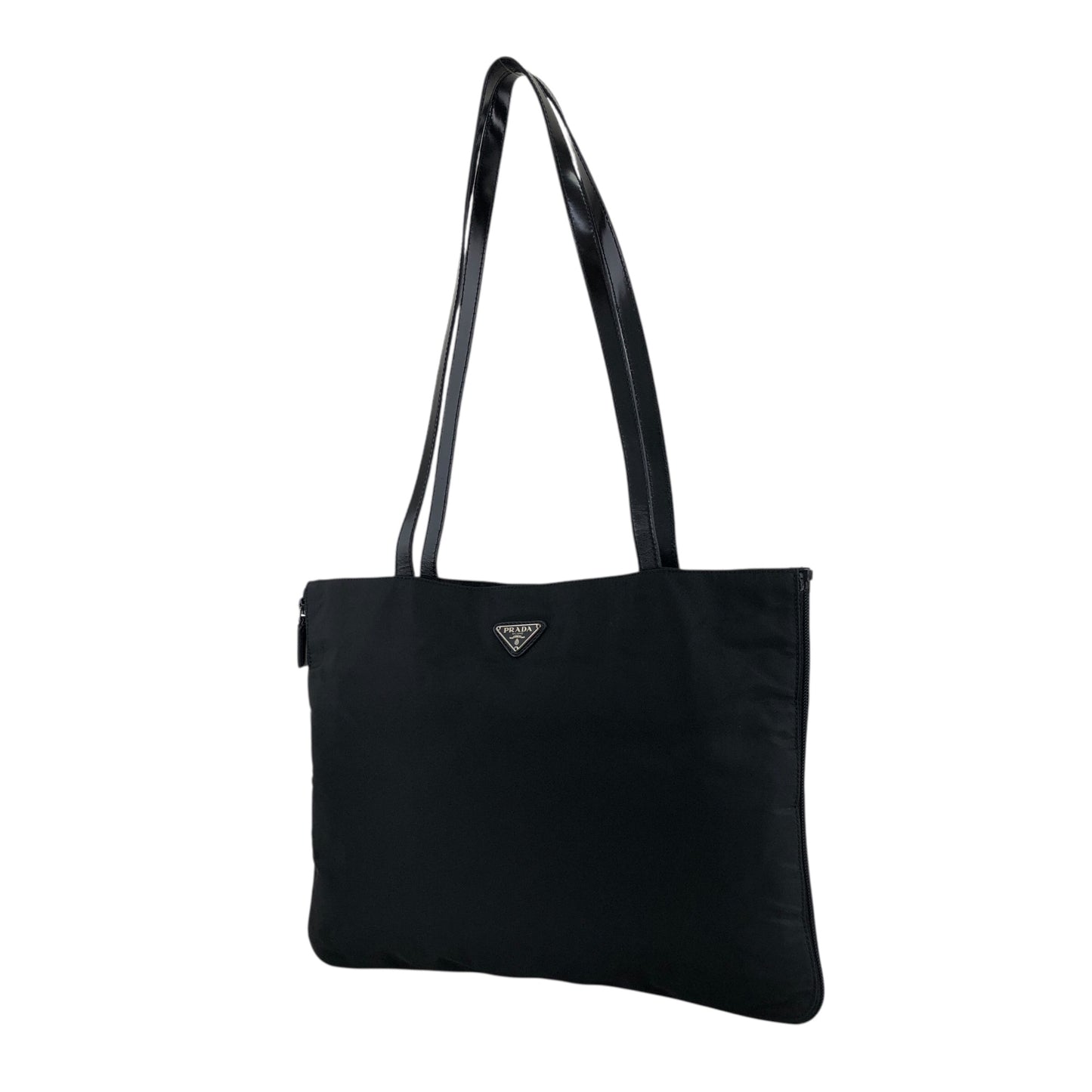 PRADA Triangle Logo Totebag Black Vintage jjxkrt