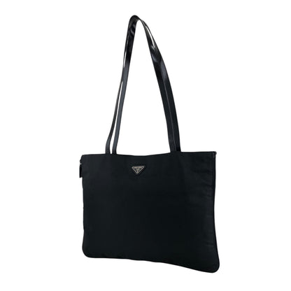 PRADA Triangle Logo Totebag Black Vintage jjxkrt