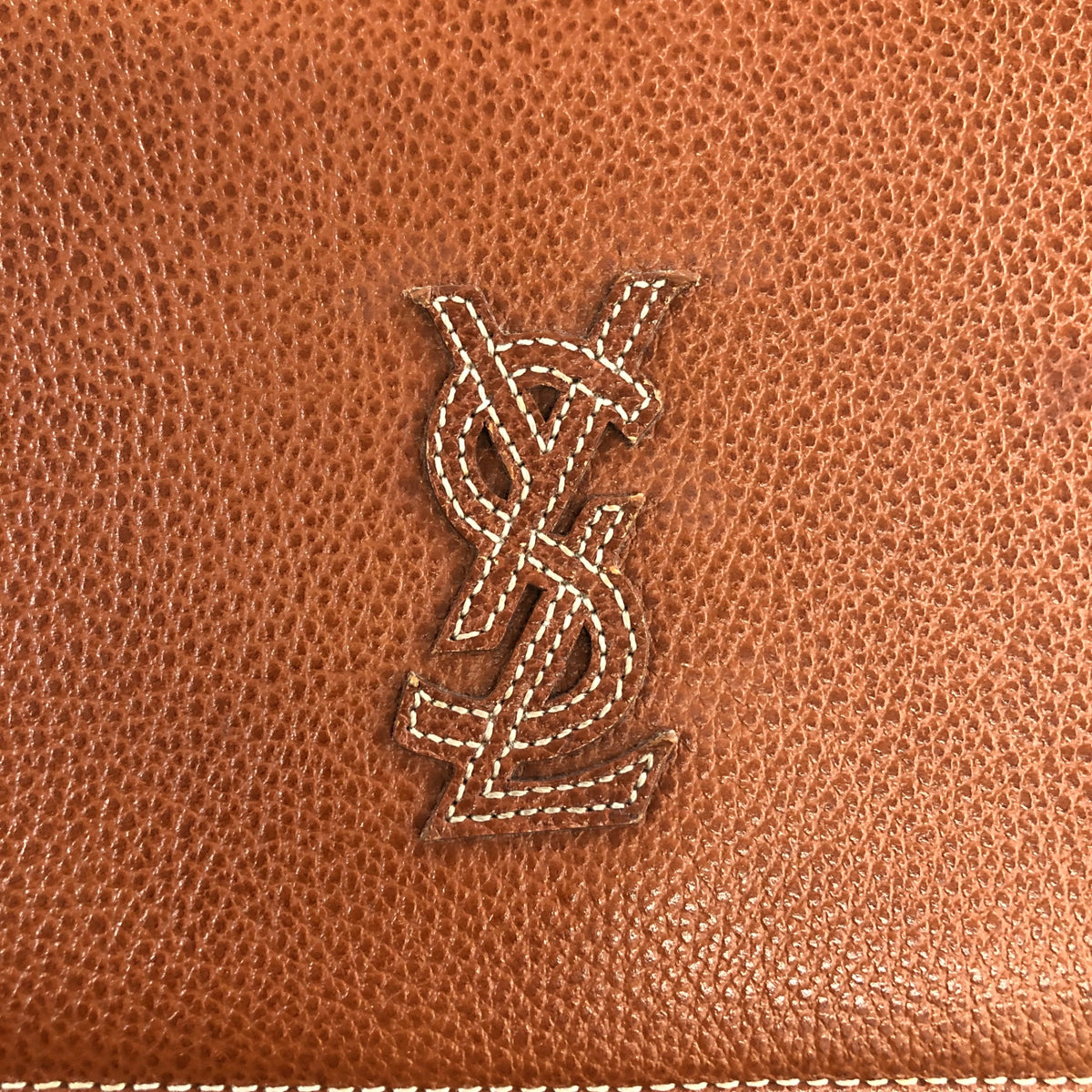 Yves Saint Laurent YSL Logo Flap Shoulder bag Brown Vintage 47s5y8
