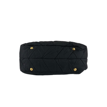 PRADA Logo Chain Handbag Black Vintage bruewc