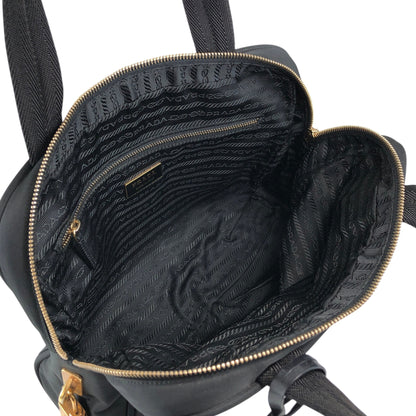 PRADA Tessuto Triangle Logo Handbag Black Vintage p7dydt