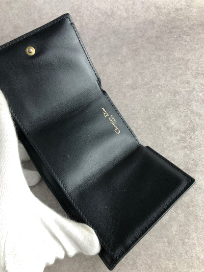 Christian Dior Trifold Wallet Black 43-MA-0261 Vintage juppie
