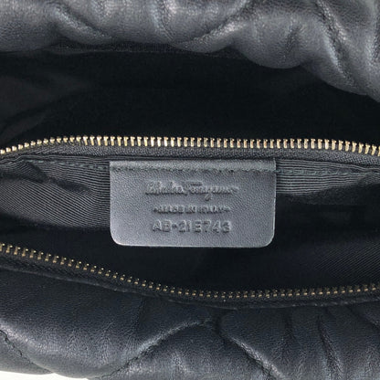 Salvatore Ferragamo Vala Ribbon Chain Shoulder bag Black Vintage ujjjt4